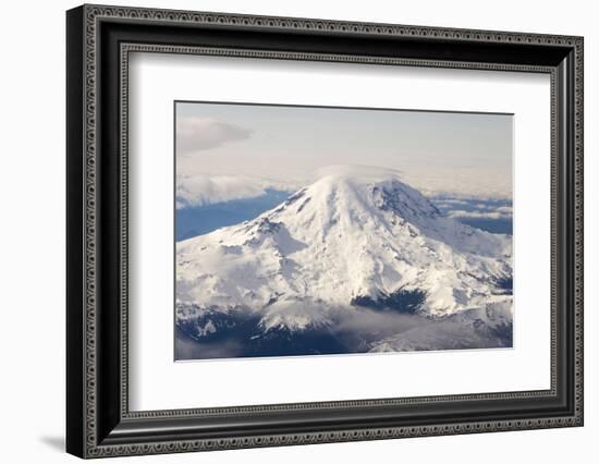 USA, Washington State, Mt Rainier with Cap Cloud-Trish Drury-Framed Photographic Print