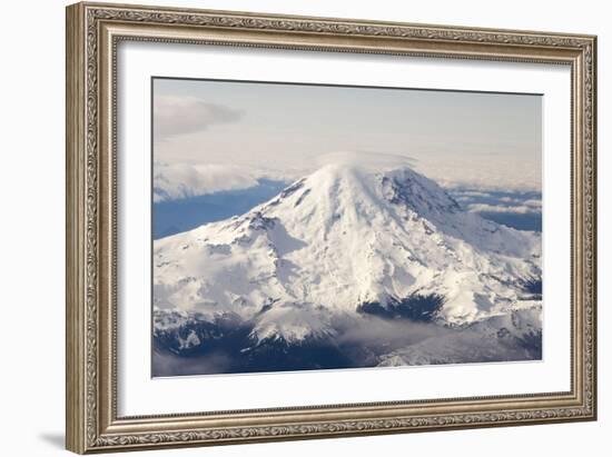 USA, Washington State, Mt Rainier with Cap Cloud-Trish Drury-Framed Photographic Print