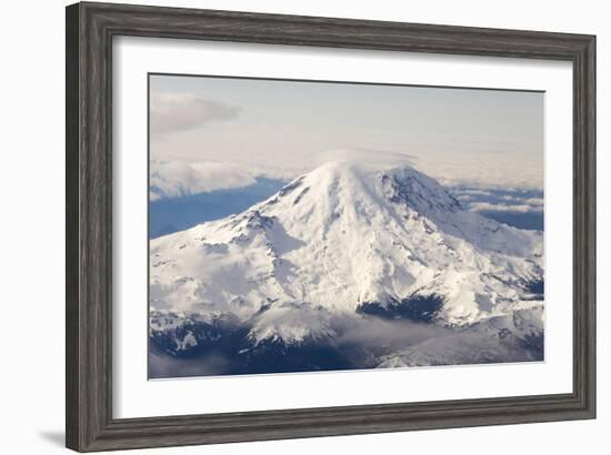 USA, Washington State, Mt Rainier with Cap Cloud-Trish Drury-Framed Photographic Print