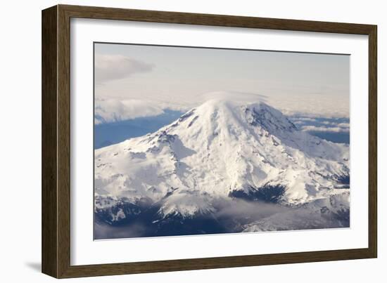 USA, Washington State, Mt Rainier with Cap Cloud-Trish Drury-Framed Photographic Print