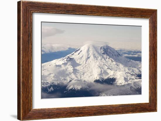 USA, Washington State, Mt Rainier with Cap Cloud-Trish Drury-Framed Photographic Print