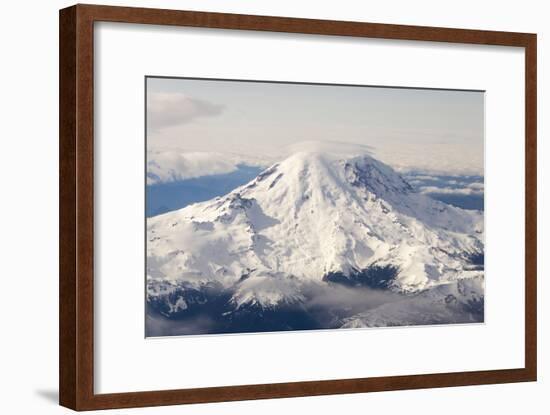USA, Washington State, Mt Rainier with Cap Cloud-Trish Drury-Framed Photographic Print