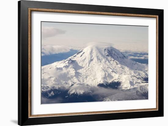 USA, Washington State, Mt Rainier with Cap Cloud-Trish Drury-Framed Photographic Print