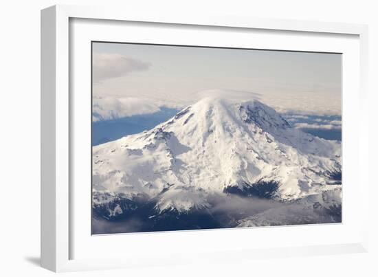 USA, Washington State, Mt Rainier with Cap Cloud-Trish Drury-Framed Photographic Print