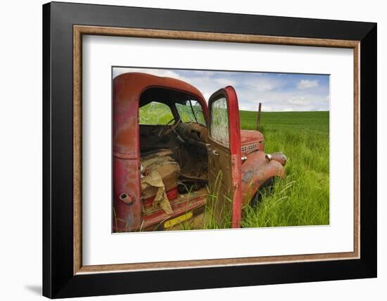 USA, Washington State, Old Colorful Field Truck in field-Terry Eggers-Framed Photographic Print