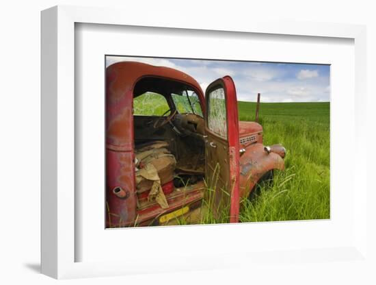 USA, Washington State, Old Colorful Field Truck in field-Terry Eggers-Framed Photographic Print