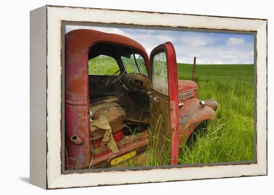 USA, Washington State, Old Colorful Field Truck in field-Terry Eggers-Framed Premier Image Canvas