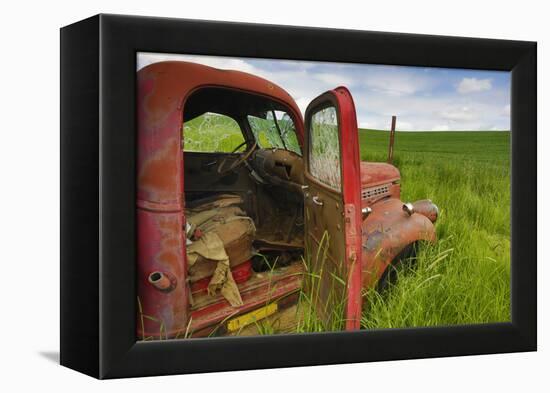 USA, Washington State, Old Colorful Field Truck in field-Terry Eggers-Framed Premier Image Canvas