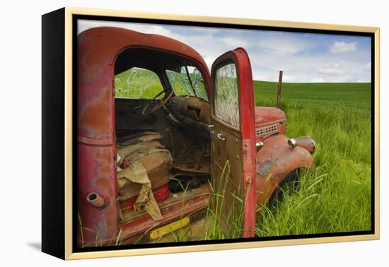USA, Washington State, Old Colorful Field Truck in field-Terry Eggers-Framed Premier Image Canvas