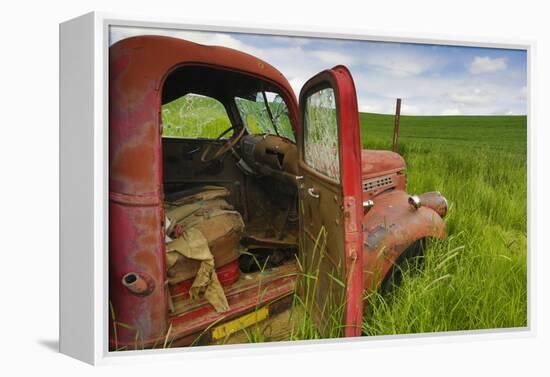 USA, Washington State, Old Colorful Field Truck in field-Terry Eggers-Framed Premier Image Canvas