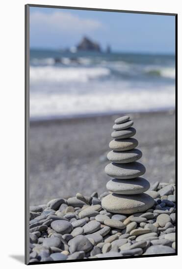 USA, Washington State, Olympic National Park. Stacked beach rocks.-Jaynes Gallery-Mounted Photographic Print