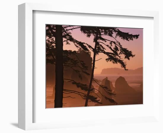 USA, Washington State, Olympic National Park. Sunset at Ruby Beach.-Jaynes Gallery-Framed Photographic Print