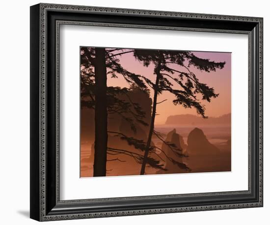 USA, Washington State, Olympic National Park. Sunset at Ruby Beach.-Jaynes Gallery-Framed Photographic Print