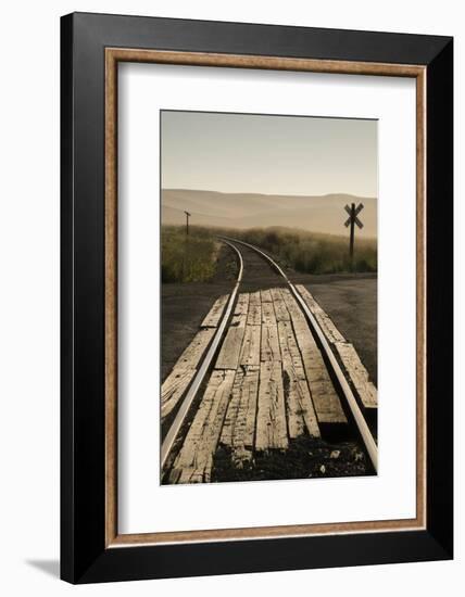 USA, Washington State, Palouse, Railroad, tracks-George Theodore-Framed Photographic Print