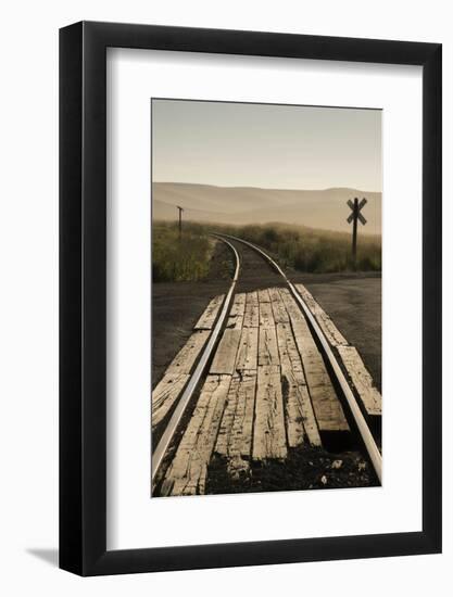 USA, Washington State, Palouse, Railroad, tracks-George Theodore-Framed Photographic Print