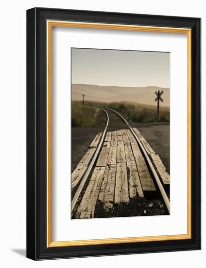 USA, Washington State, Palouse, Railroad, tracks-George Theodore-Framed Photographic Print