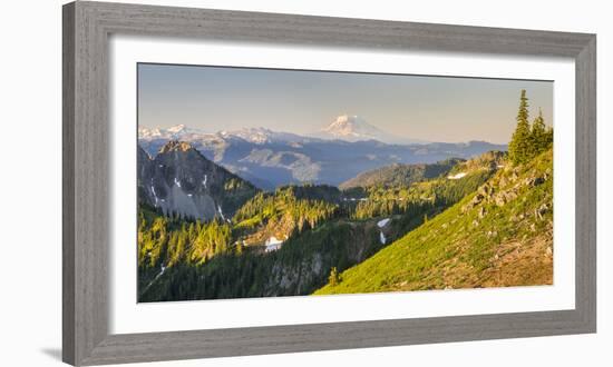 USA. Washington State. Panorama of Mt. Adams, Goat Rocks and Double Peak-Gary Luhm-Framed Photographic Print