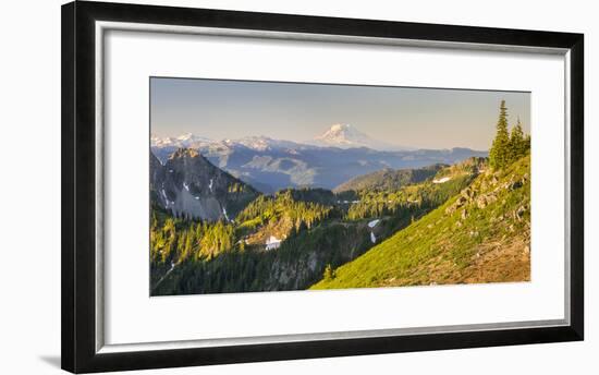 USA. Washington State. Panorama of Mt. Adams, Goat Rocks and Double Peak-Gary Luhm-Framed Photographic Print