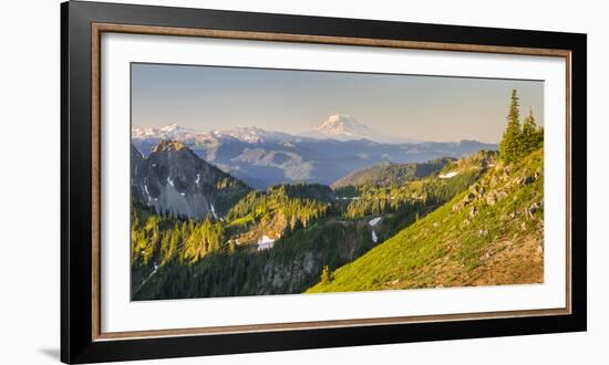 USA. Washington State. Panorama of Mt. Adams, Goat Rocks and Double Peak-Gary Luhm-Framed Photographic Print