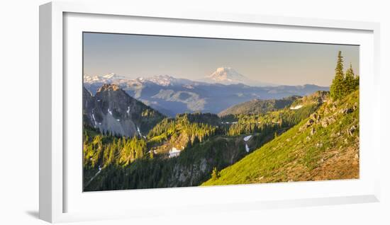 USA. Washington State. Panorama of Mt. Adams, Goat Rocks and Double Peak-Gary Luhm-Framed Photographic Print