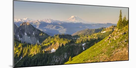 USA. Washington State. Panorama of Mt. Adams, Goat Rocks and Double Peak-Gary Luhm-Mounted Photographic Print