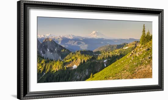 USA. Washington State. Panorama of Mt. Adams, Goat Rocks and Double Peak-Gary Luhm-Framed Photographic Print