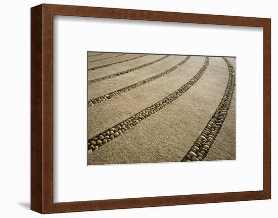 Usa, Washington State. Paths and stone dividers in labyrinth used for walking meditation./n-Merrill Images-Framed Photographic Print