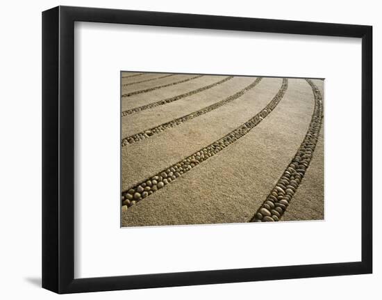 Usa, Washington State. Paths and stone dividers in labyrinth used for walking meditation./n-Merrill Images-Framed Photographic Print