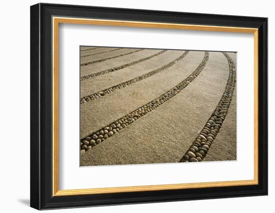 Usa, Washington State. Paths and stone dividers in labyrinth used for walking meditation./n-Merrill Images-Framed Photographic Print