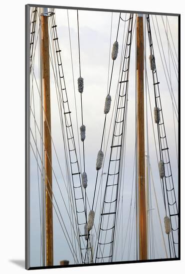 USA, Washington State, Port Townsend. Rigging on a Wooden Schooner-Kevin Oke-Mounted Photographic Print