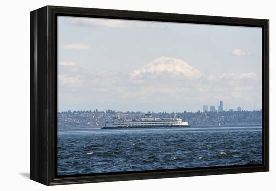 USA, Washington State, Puget Sound. Edmonds/Kingston ferry, Mt. Rainier above cloud layer-Trish Drury-Framed Premier Image Canvas