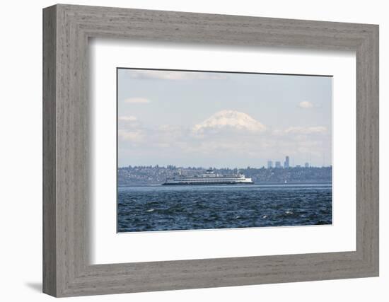 USA, Washington State, Puget Sound. Edmonds/Kingston ferry, Mt. Rainier above cloud layer-Trish Drury-Framed Photographic Print