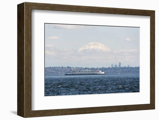 USA, Washington State, Puget Sound. Edmonds/Kingston ferry, Mt. Rainier above cloud layer-Trish Drury-Framed Photographic Print