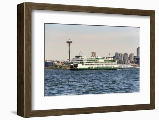 USA, Washington State, Puget Sound. Washington State ferry in Elliott Bay.-Trish Drury-Framed Photographic Print