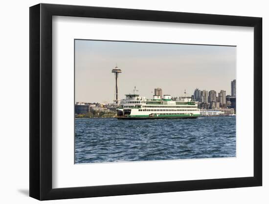 USA, Washington State, Puget Sound. Washington State ferry in Elliott Bay.-Trish Drury-Framed Photographic Print