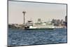 USA, Washington State, Puget Sound. Washington State ferry in Elliott Bay.-Trish Drury-Mounted Photographic Print