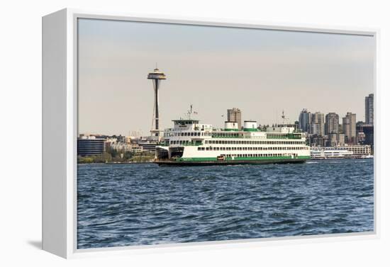 USA, Washington State, Puget Sound. Washington State ferry in Elliott Bay.-Trish Drury-Framed Premier Image Canvas