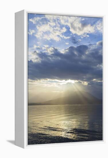 USA, Washington State, Seabeck. God Rays over Hood Canal-Don Paulson-Framed Premier Image Canvas