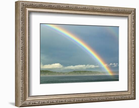 USA, Washington State, Seabeck. Rainbow over Hood Canal-Don Paulson-Framed Photographic Print