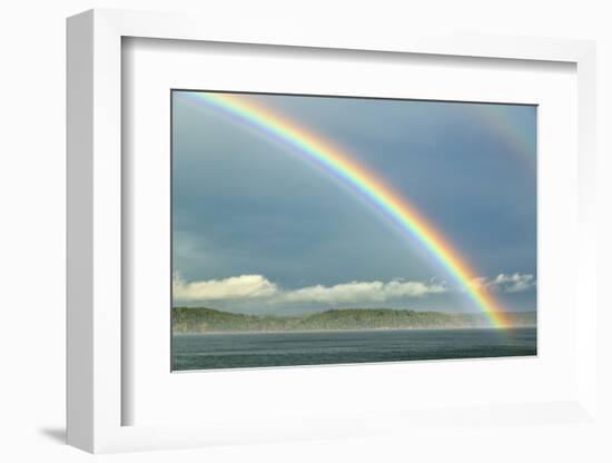 USA, Washington State, Seabeck. Rainbow over Hood Canal-Don Paulson-Framed Photographic Print