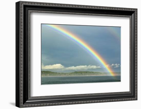 USA, Washington State, Seabeck. Rainbow over Hood Canal-Don Paulson-Framed Photographic Print