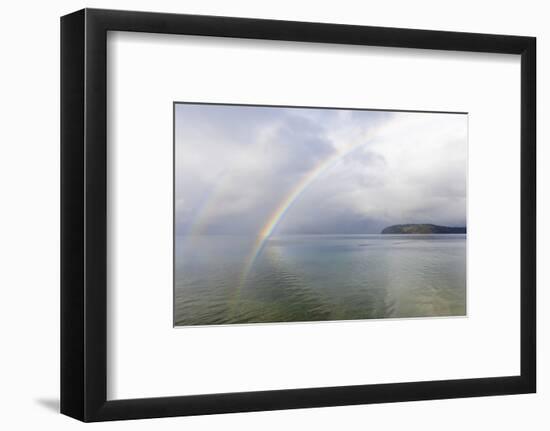 USA, Washington State, Seabeck. Rainbow over Hood Canal.-Jaynes Gallery-Framed Photographic Print