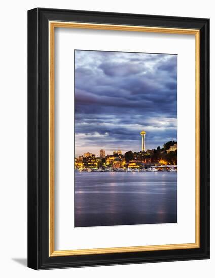 USA, Washington State, Seattle, Evening light with the Space Needle-Terry Eggers-Framed Photographic Print