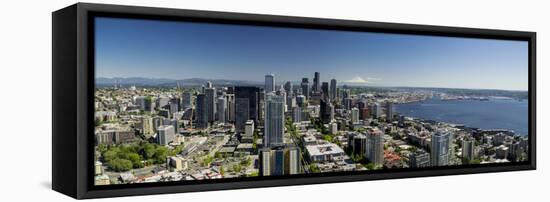 USA, Washington State, Seattle from the Space Needle on a clear day.-Brent Bergherm-Framed Premier Image Canvas