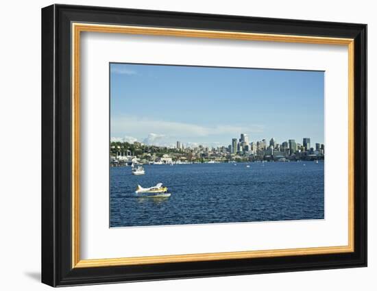 Usa, Washington State, Seattle. Lake Union and Downtown view from Gas Works Park-Michele Molinari-Framed Photographic Print