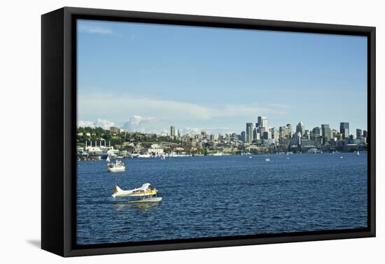 Usa, Washington State, Seattle. Lake Union and Downtown view from Gas Works Park-Michele Molinari-Framed Premier Image Canvas