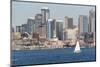 USA, Washington State, Seattle. Sailboat in Elliott Bay-Trish Drury-Mounted Photographic Print