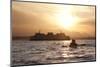 USA, Washington State, Seattle. Two-person sea kayak in Elliott Bay at sunset.-Merrill Images-Mounted Photographic Print