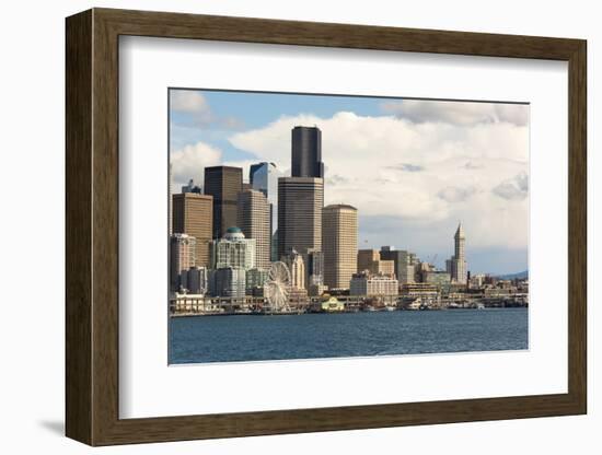 USA, Washington State. Seattle waterfront on brilliant day-Trish Drury-Framed Photographic Print