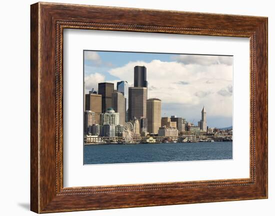 USA, Washington State. Seattle waterfront on brilliant day-Trish Drury-Framed Photographic Print